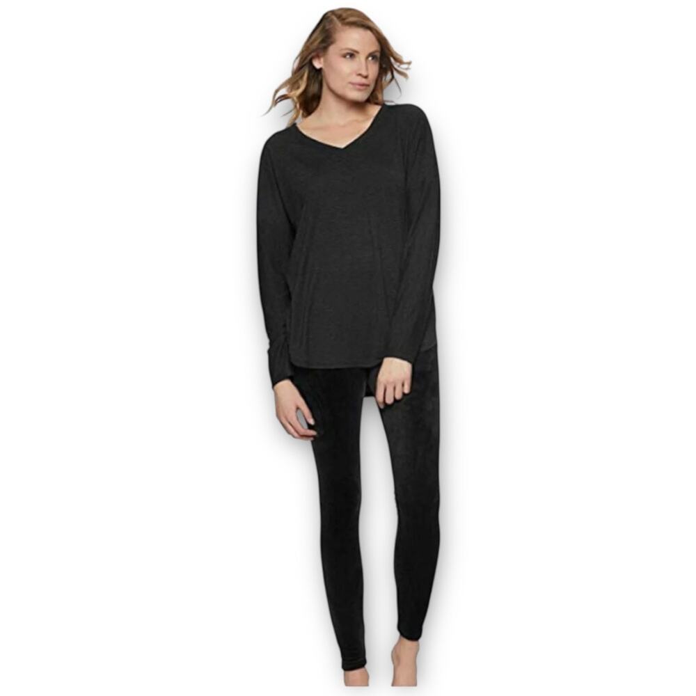 NWT Felina Women’s Ultra Luxe Velour Lounge 2-Piece Set - Size Small (Black)